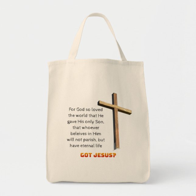John 3:16 Kreuz Tragetasche (Vorne)