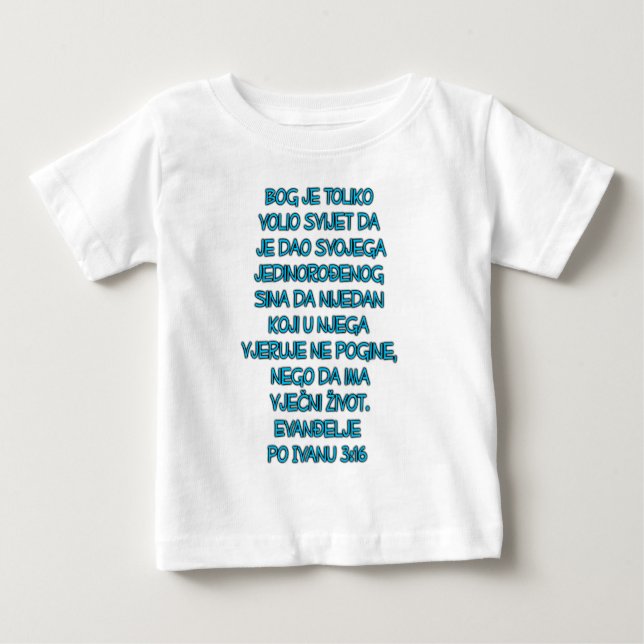 John 3:16 Kroatisch Baby T-shirt (Vorderseite)