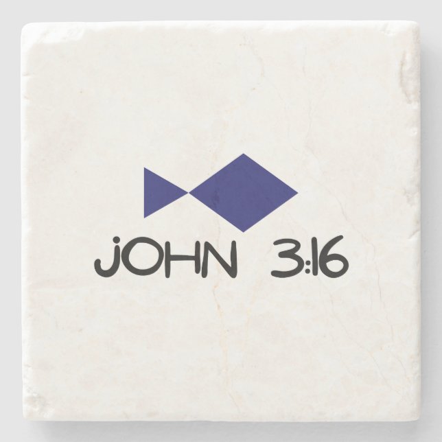 John 3:16 Marmor-Untersetzer Steinuntersetzer (Vorderseite)