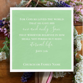 John 3:16 | Minze grüne Christliche Kirchenfeier O Serviette