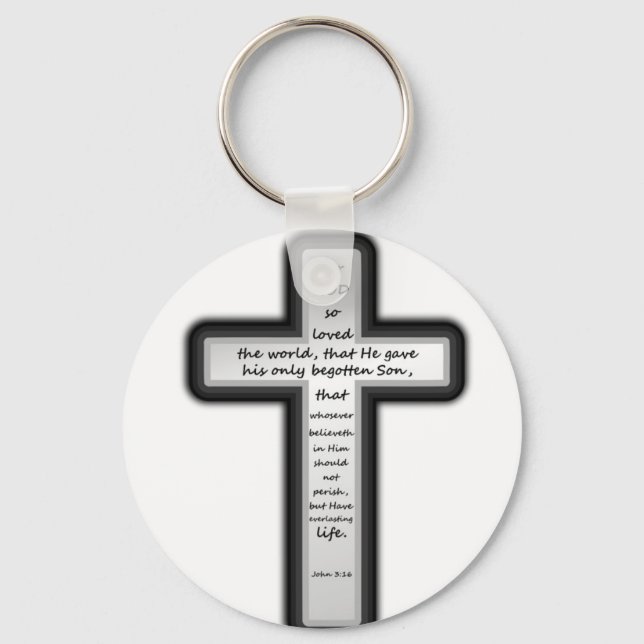 John 3:16 Nur Kreuz Schlüsselanhänger (Vorderseite)