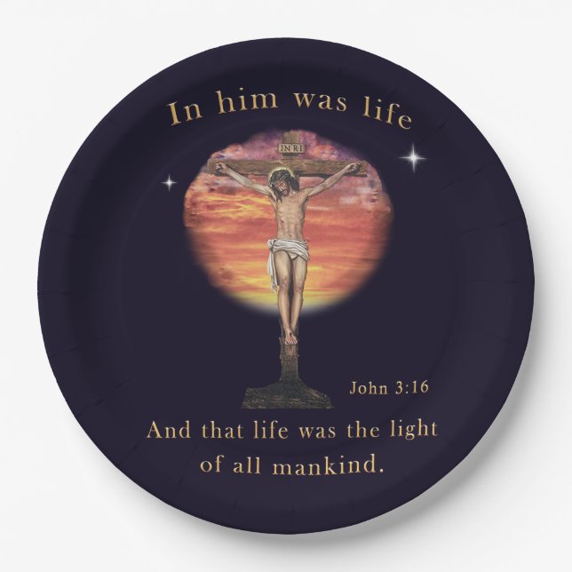 John 3:16 pappteller (Vorderseite)