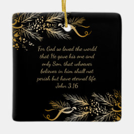 John 3:16 Personalisierte Schrift Weihnachtsgesche Keramikornament