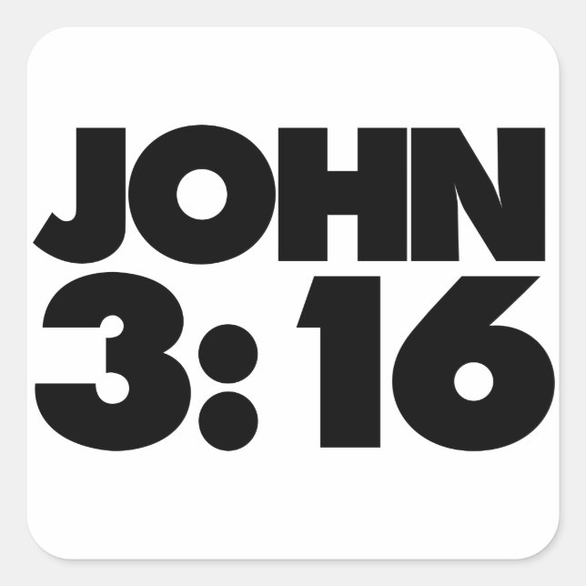 John 3:16 quadratischer aufkleber (Vorderseite)