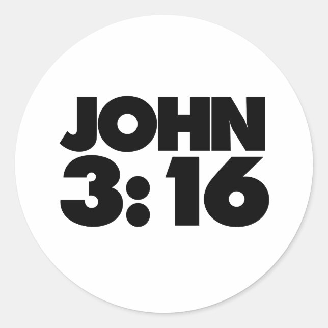 John 3:16 runder aufkleber (Vorderseite)