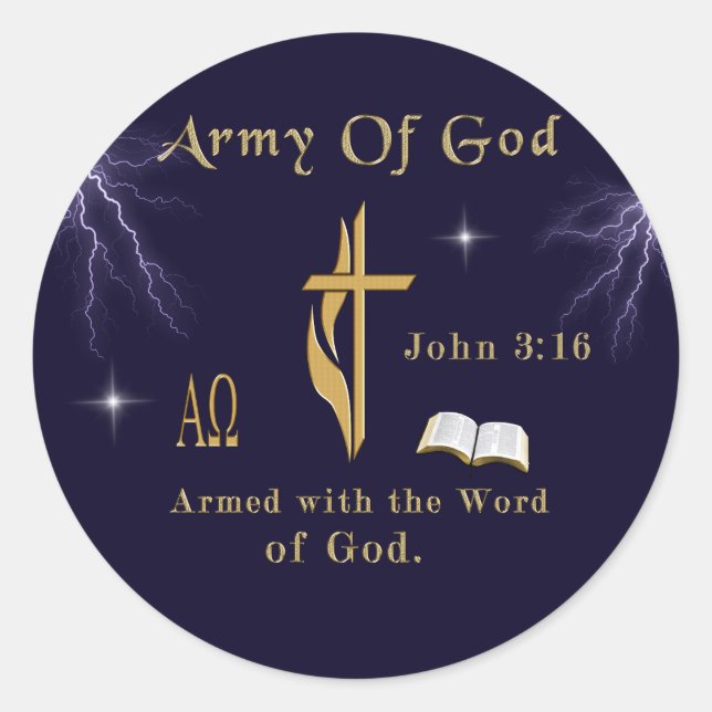 John 3:16 runder aufkleber (Vorderseite)