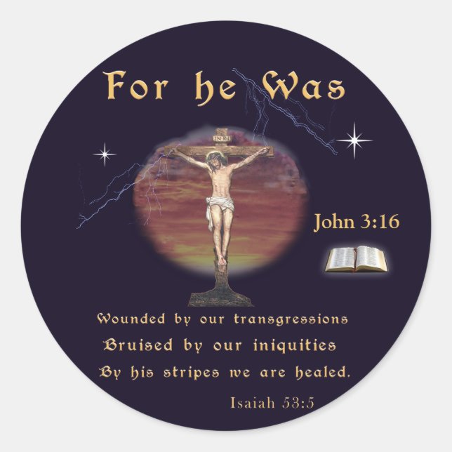 John 3:16 runder aufkleber (Vorderseite)