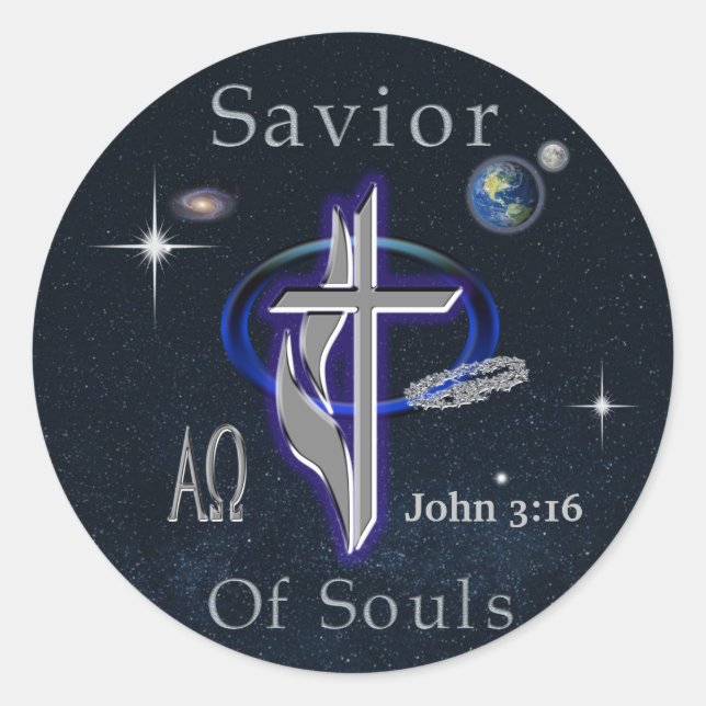 John 3:16 runder aufkleber (Vorderseite)