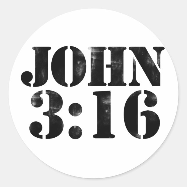 John 3:16 runder aufkleber (Vorderseite)