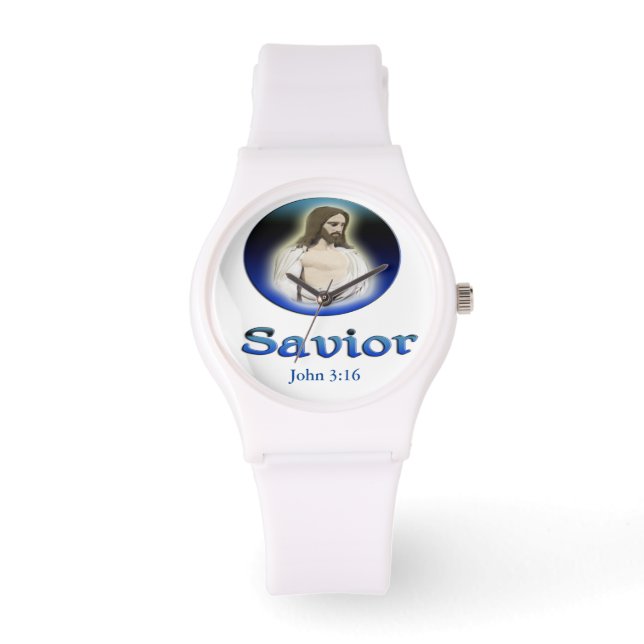 John 3:16 Savior Armbanduhr (Vorderseite)