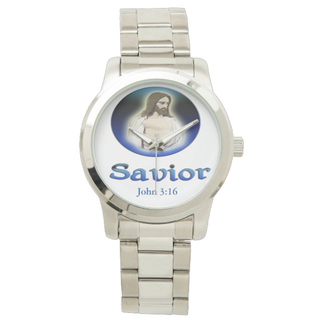 John 3:16 Savior Armbanduhr (Vorderseite)