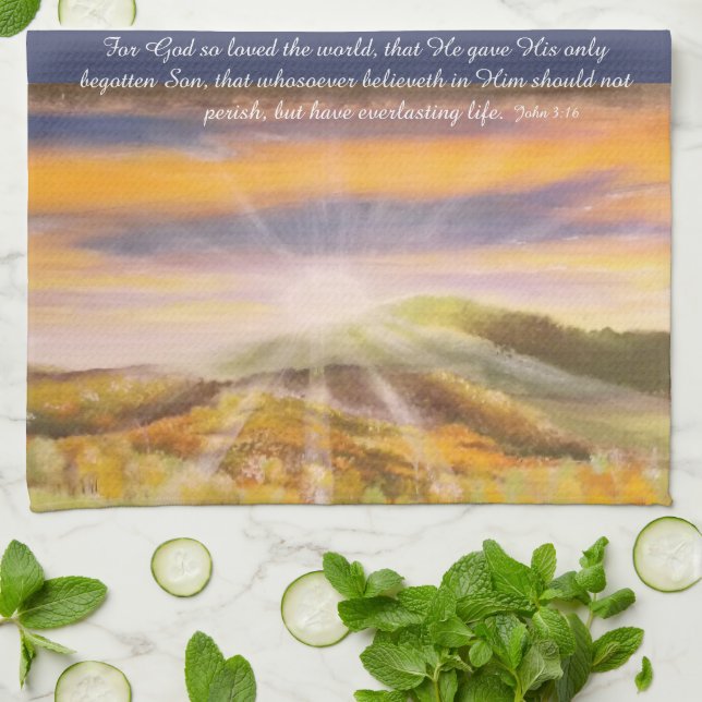 John 3:16 Serviettes de cuisine (Plié)