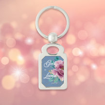 John 3:16 So liebte Pink Floral Christlich