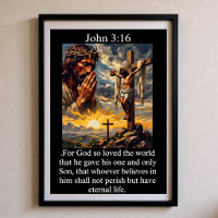John 3:16 Sonnenaufgang betender Jesus Dornenkrone