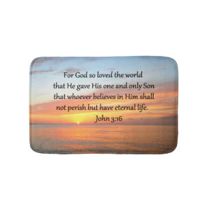 JOHN 3:16 SONNENREISE ÜBER DEM OZEANISCHEN FOTO BADEMATTE