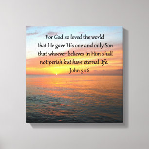 JOHN 3:16 SONNENREISE ÜBER DEM OZEANISCHEN FOTO LEINWANDDRUCK