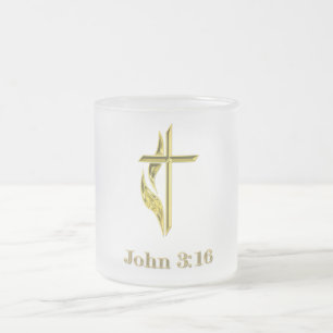 John 3:16 T - Shirt und mehr Mattglastasse