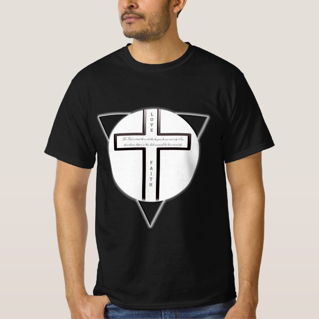 John 3:16 Trinity Cross T-Shirt (Vorderseite)