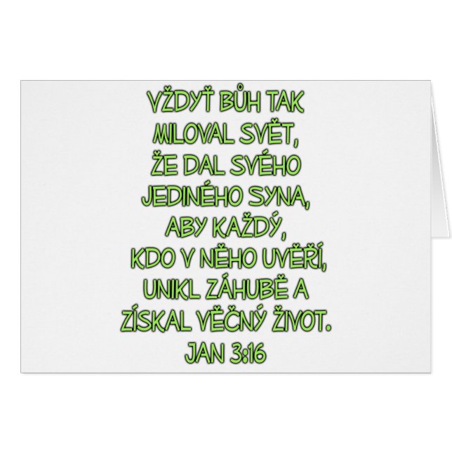 John 3:16 Tschechisch (Vorderseite (Horizontal))