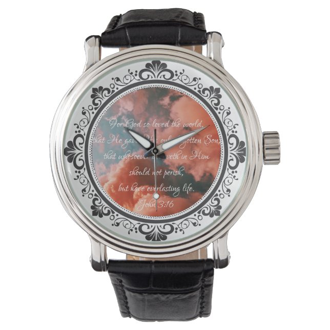 John 3:16 Wall watch Armbanduhr (Vorderseite)