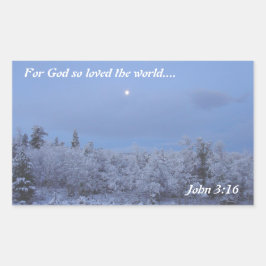 John 3:16 Wintermorgen Rechteckiger Aufkleber