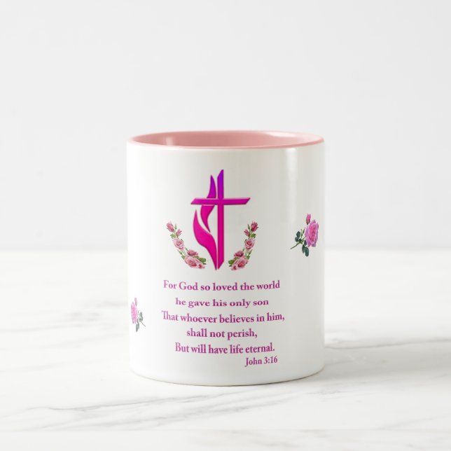 John 3:16 zweifarbige tasse (Mittel)