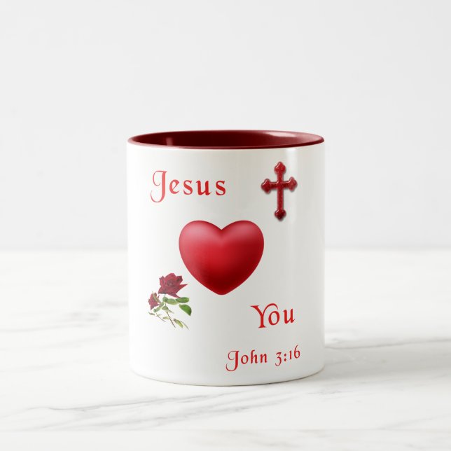 John 3:16 zweifarbige tasse (Mittel)