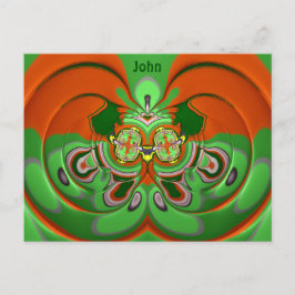 JOHN ~ 3D Design Pattern ~ Weihnachtsfarben~ Postkarte