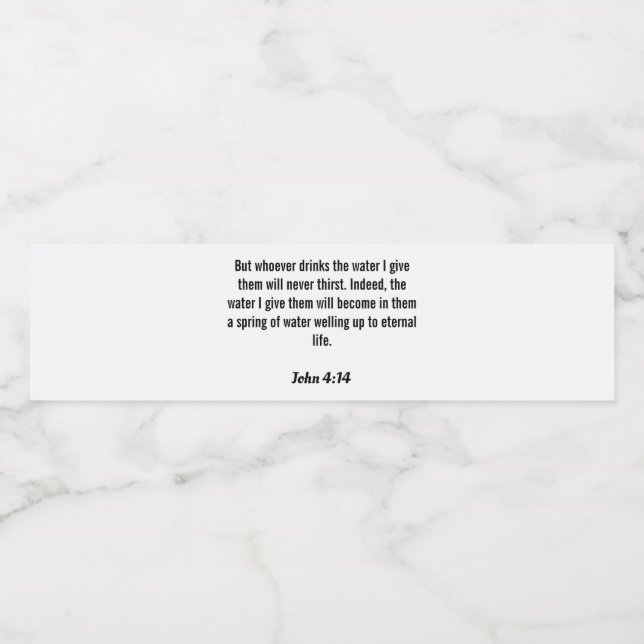 John 4:14 Wasserzeichen (Einzelnes Label)