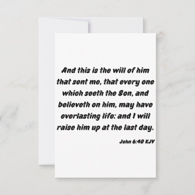 John 6:40 KJV Bible Verse Flat Greeting Card Karte (Vorderseite)
