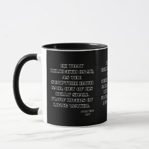 John 7:38 KJV Bible Scripture Two-Tone Tasse