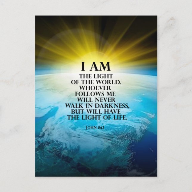 John-8:12 Postkarte (Vorderseite)
