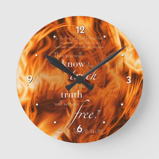 John 8:31-32 runde wanduhr (Vorderseite)