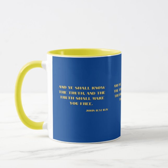 John 8:32 Bible Scripture Verse 2 Zwei-Tone-Tasse Tasse (Links)