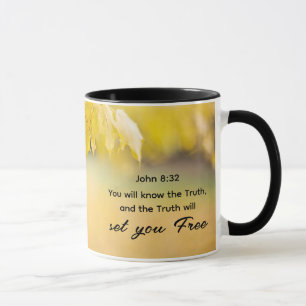 John 8:32 Die Wahrheit Set dir FREE Bibelverse Tasse
