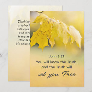 John 8:32 La vérité vous mettra GRATUITEMENT Carte