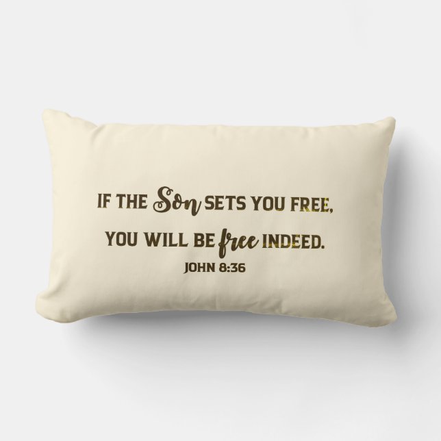 John 8:36 lendenkissen (Vorderseite)