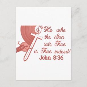 John 8:36 postkarte