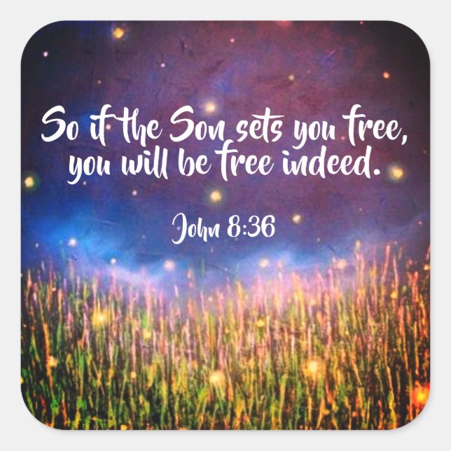 John 8:36 Sticker für Christliche Bibelschrift (Vorderseite)