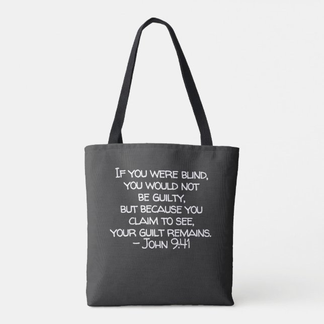 JOHN 9:41 Schulter-Tasche Tasche (Rückseite)