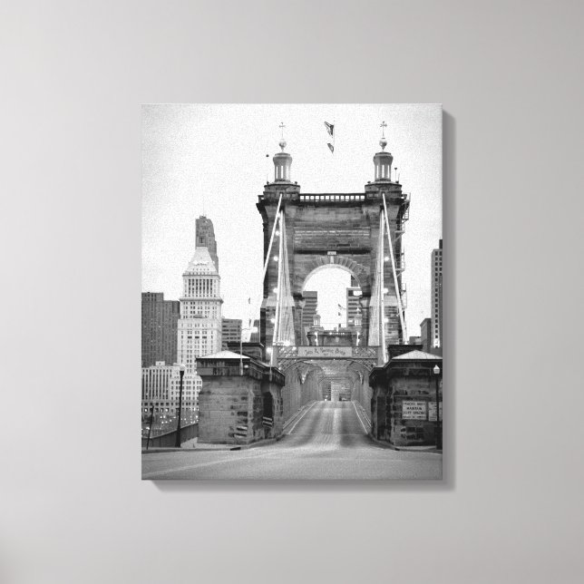 John A. Roebling Bridge, Cincinnati, OH Leinwanddruck (Vorderseite)