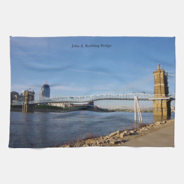 John A. Roebling Bridge Küchentuch (Horizontal)