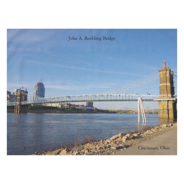 John A. Roebling Bridge tablecloth Tischdecke (Vorderseite (Horizontal))