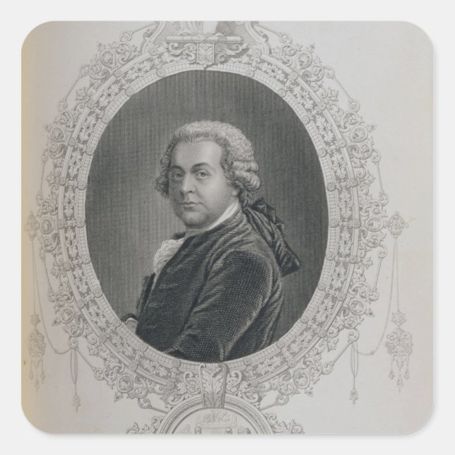 John Adams Quadratischer Aufkleber (Vorderseite)