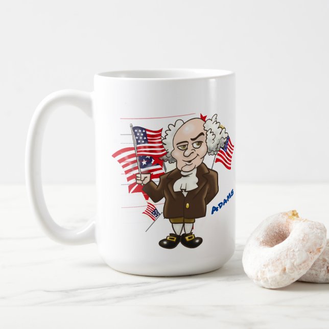 John Adams und Thomas Jefferson Kaffeetasse (Mit Donut)