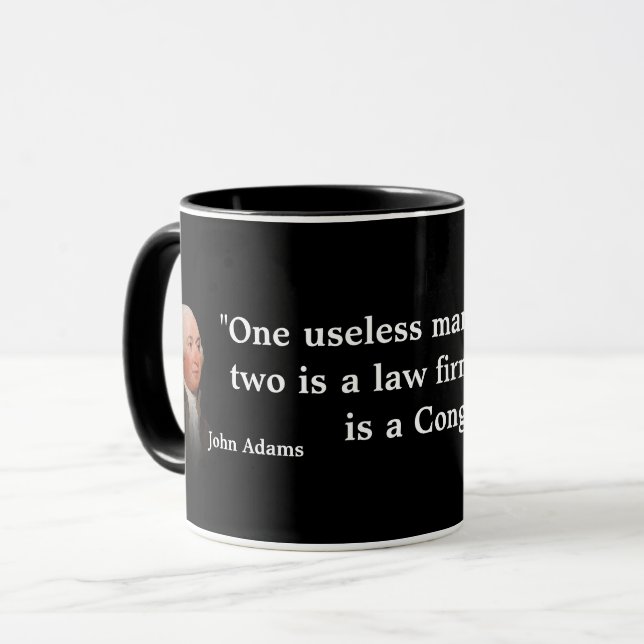 John Adams Zitat zum Kongress Tasse (Vorderseite Links)
