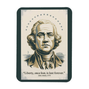 John Adams Zitat Zweiter Präsident Illustration Magnet