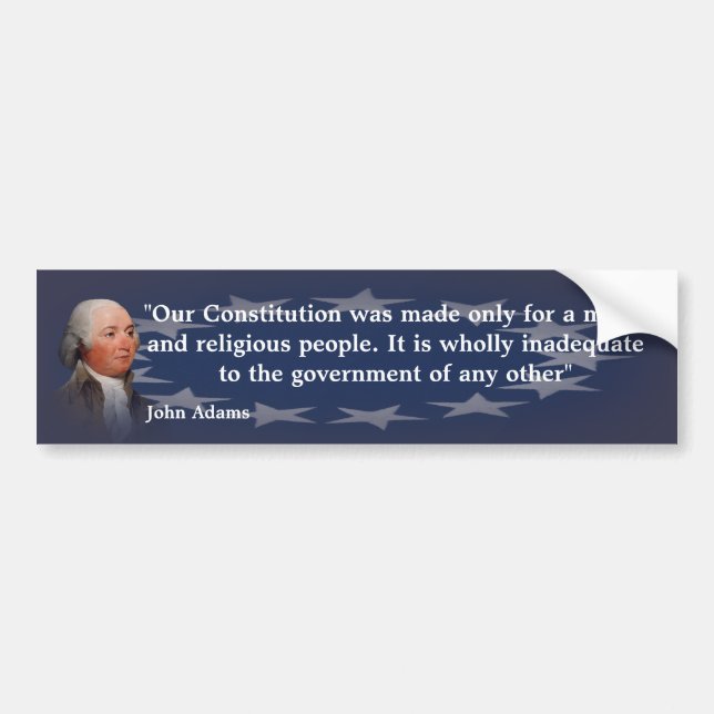John Adams zitiert unsere Verfassung Autoaufkleber (Vorne)