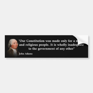 John Adams zitiert unsere Verfassung Autoaufkleber