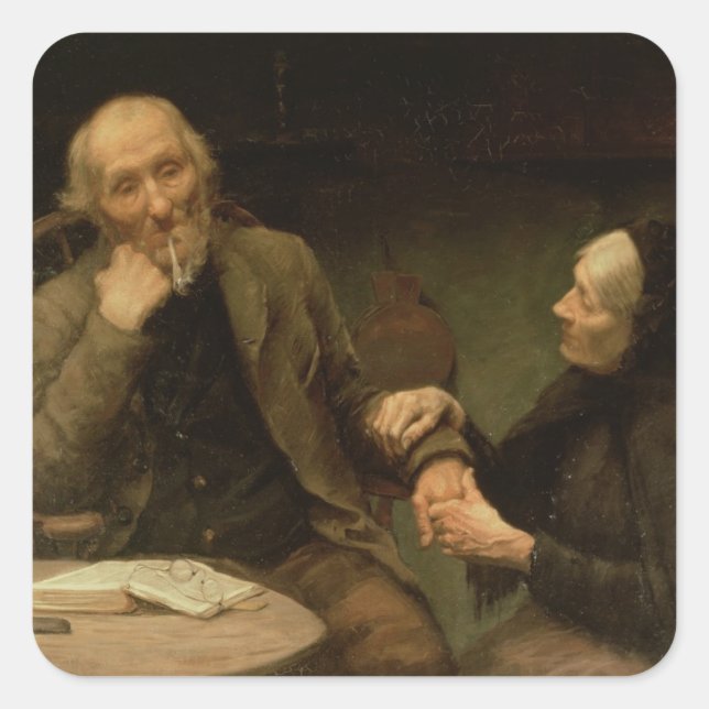 John Anderson, My Jo, 1894 (Öl auf Leinwand) Quadratischer Aufkleber (Vorderseite)